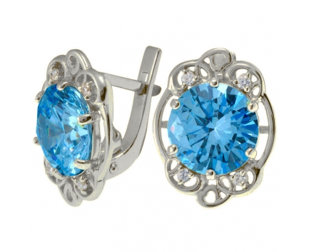 Серьги  из серебра 925 пробы с топазом 23-5-BZ-E-083618