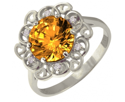 Кольцо  из серебра 925 пробы с цитрином 23-5-CZ-R-082618