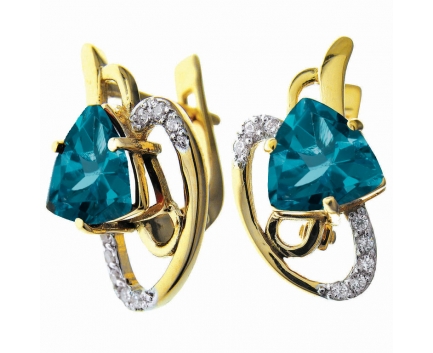 Серьги  из серебра 925 пробы с топаз лондоном 23-9-ZB-E-083152