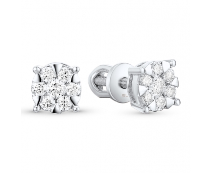 Серьги «пусеты» из золота 585 пробы с бриллиантом 99-2-DD-E-001147