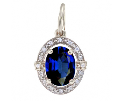 Подвеска  из серебра 925 пробы с сапфиром 23-5-SZ-P-851113