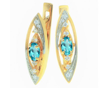 Серьги  из серебра 925 пробы с топазом 23-9-BB-E-083352