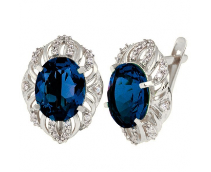 Серьги  из серебра 925 пробы с сапфиром 23-5-SZ-E-831116