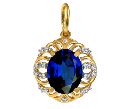 Подвеска  из серебра 925 пробы с сапфиром 23-9-SZ-P-851116