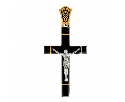 Подвеска «православный крест» из золота 585 пробы с агатом 23-1-FF-P-080148