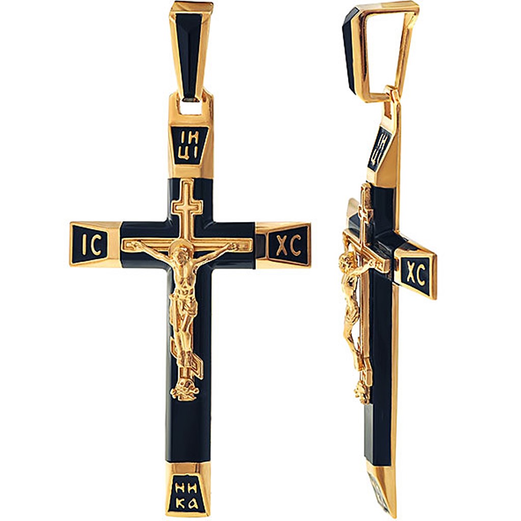Золотые крест с агатом 01р420458